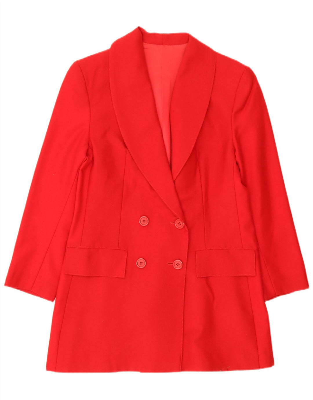 Vintage mujer doble pecho Blazer chaqueta Reino Unido 12 rojo medio