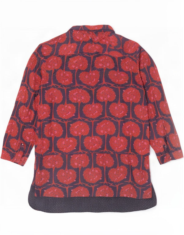 Blusa camisera de manga 3/4 con gráfico para mujer de White Stuff UK 8 Small Red Linen