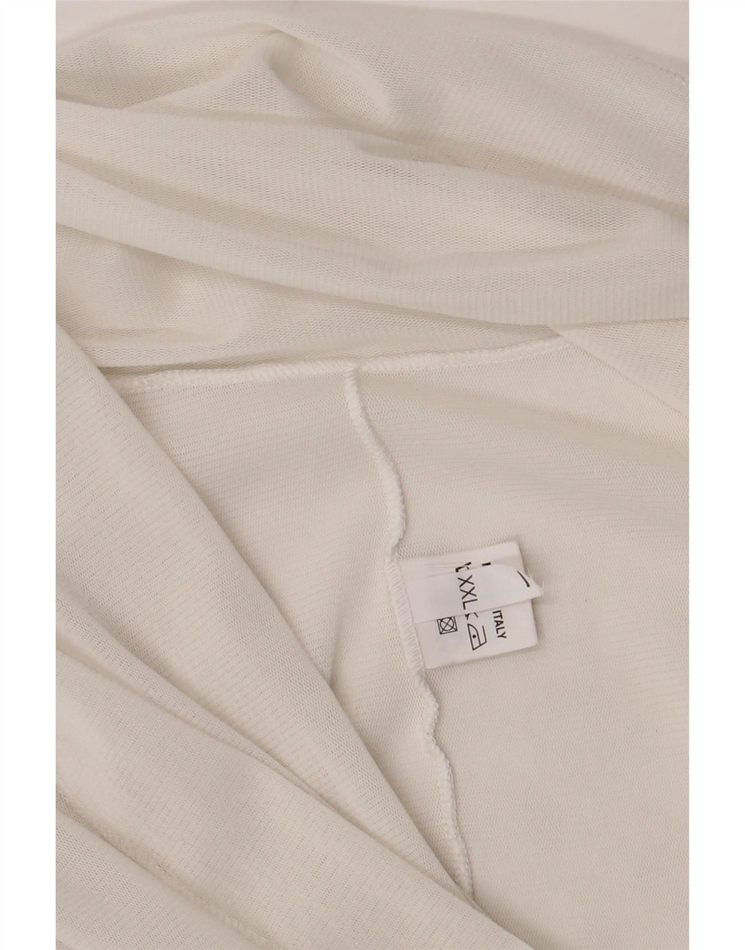 Vintage mujer frente corbata crop top Reino Unido 20 2XL viscosa blanca
