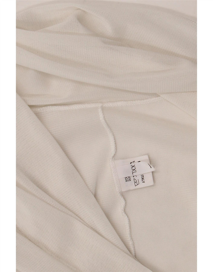 Vintage mujer frente corbata crop top Reino Unido 20 2XL viscosa blanca