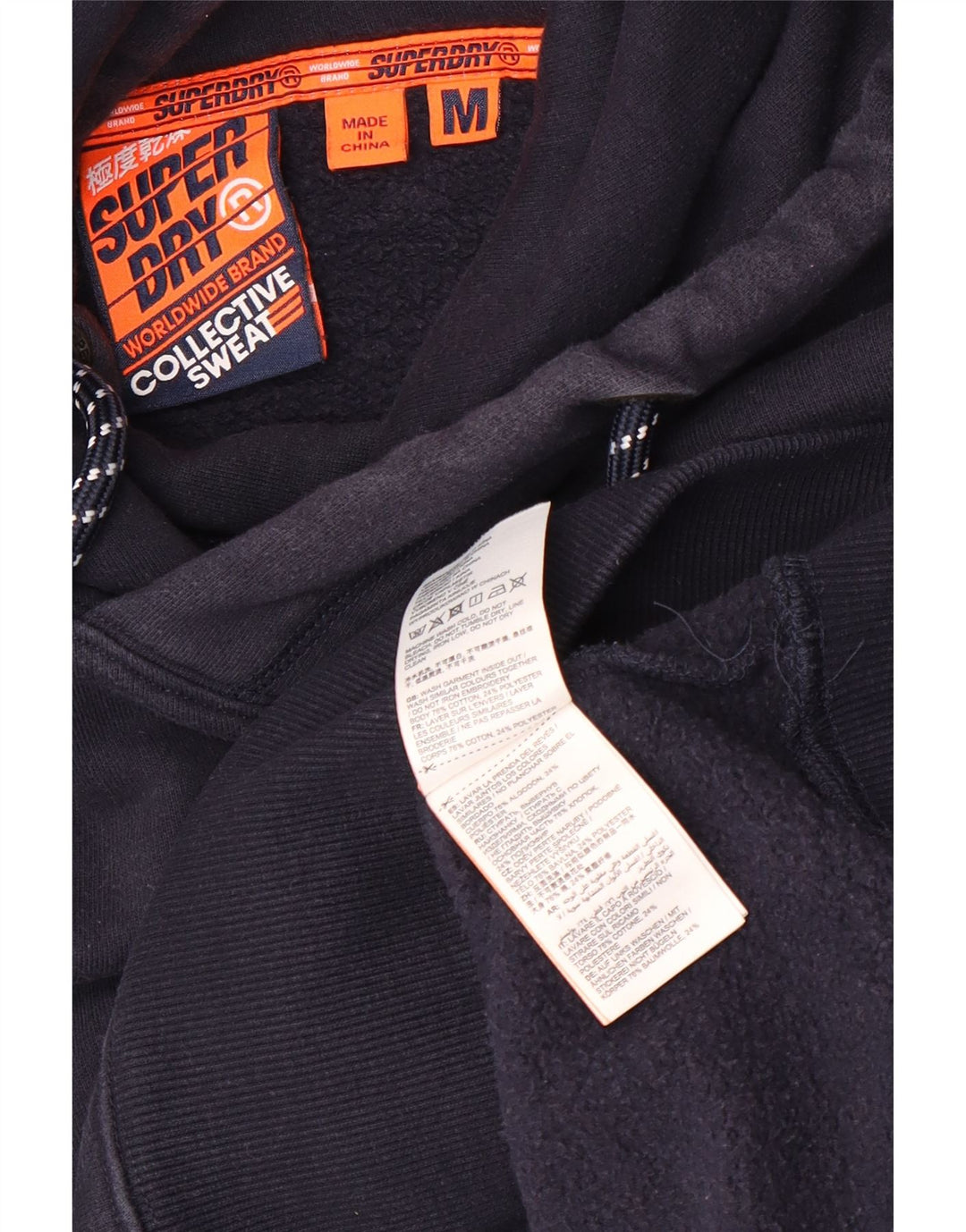 SUPERDRY Hombre Sudadera con capucha Jumper Medium Azul Marino Algodón