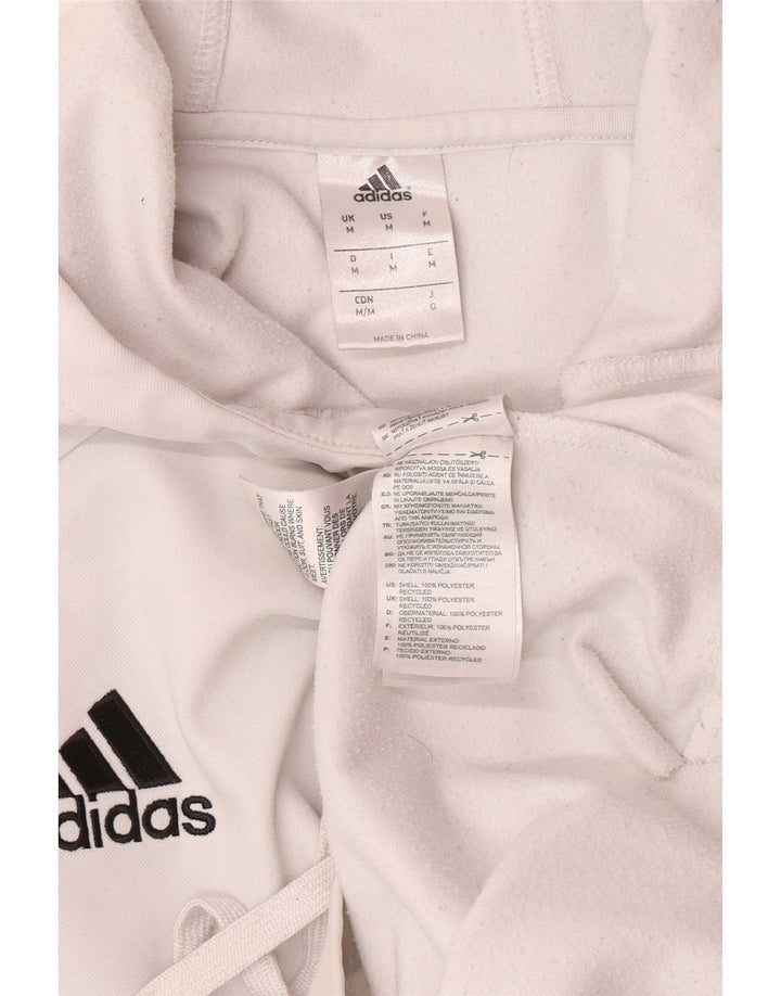 Adidas Hombre Sudadera Con Capucha Jumper Medio Blanco Poliéster