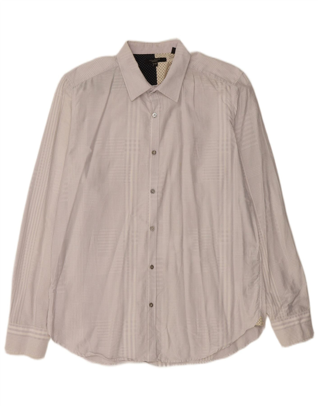 Ted Baker Camisa para hombre Talla 16.5 Grande Algodón a cuadros gris