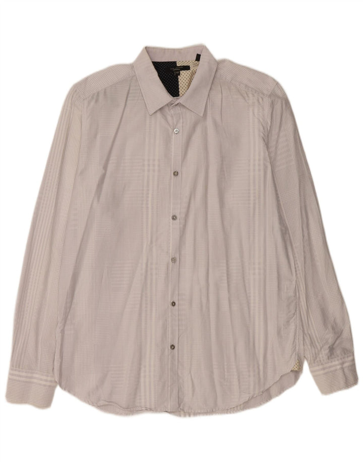 Ted Baker Camisa para hombre Talla 16.5 Grande Algodón a cuadros gris