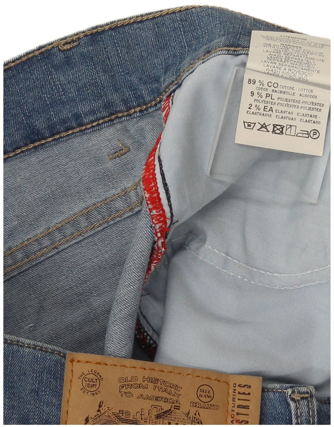 Carrera Mens 721 pantalones cortos de mezclilla W33 algodón azul medio