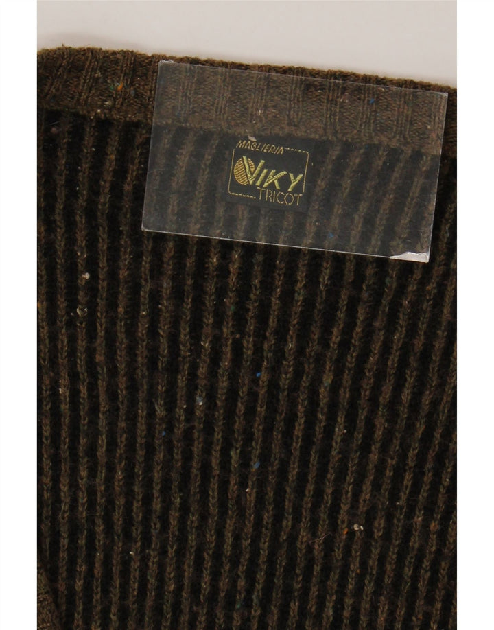 Viky Tricot Cárdigan para hombre IT 52 Grande Marrón Geométrico