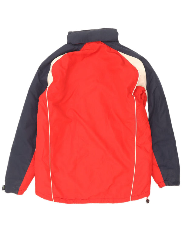 Asics Chaqueta cortavientos gráfica para hombre Reino Unido 40 Grande Rojo Colorblock Poliéster