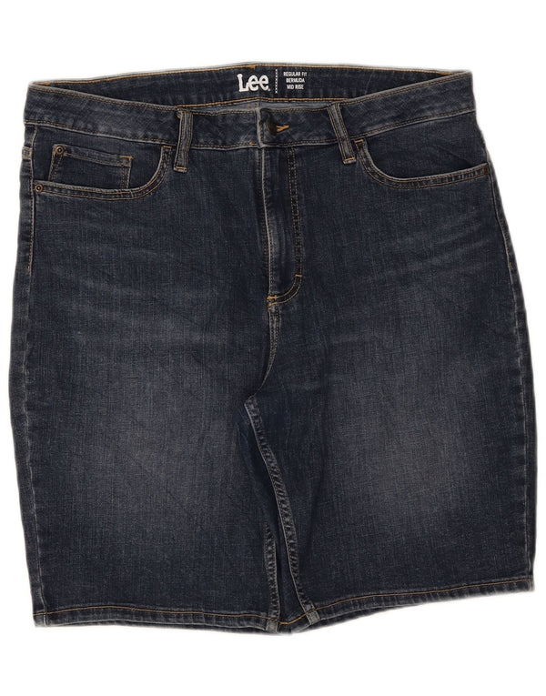 Lee Bermudas de mezclilla de talle medio para mujer US 16 2XL W36 Azul marino