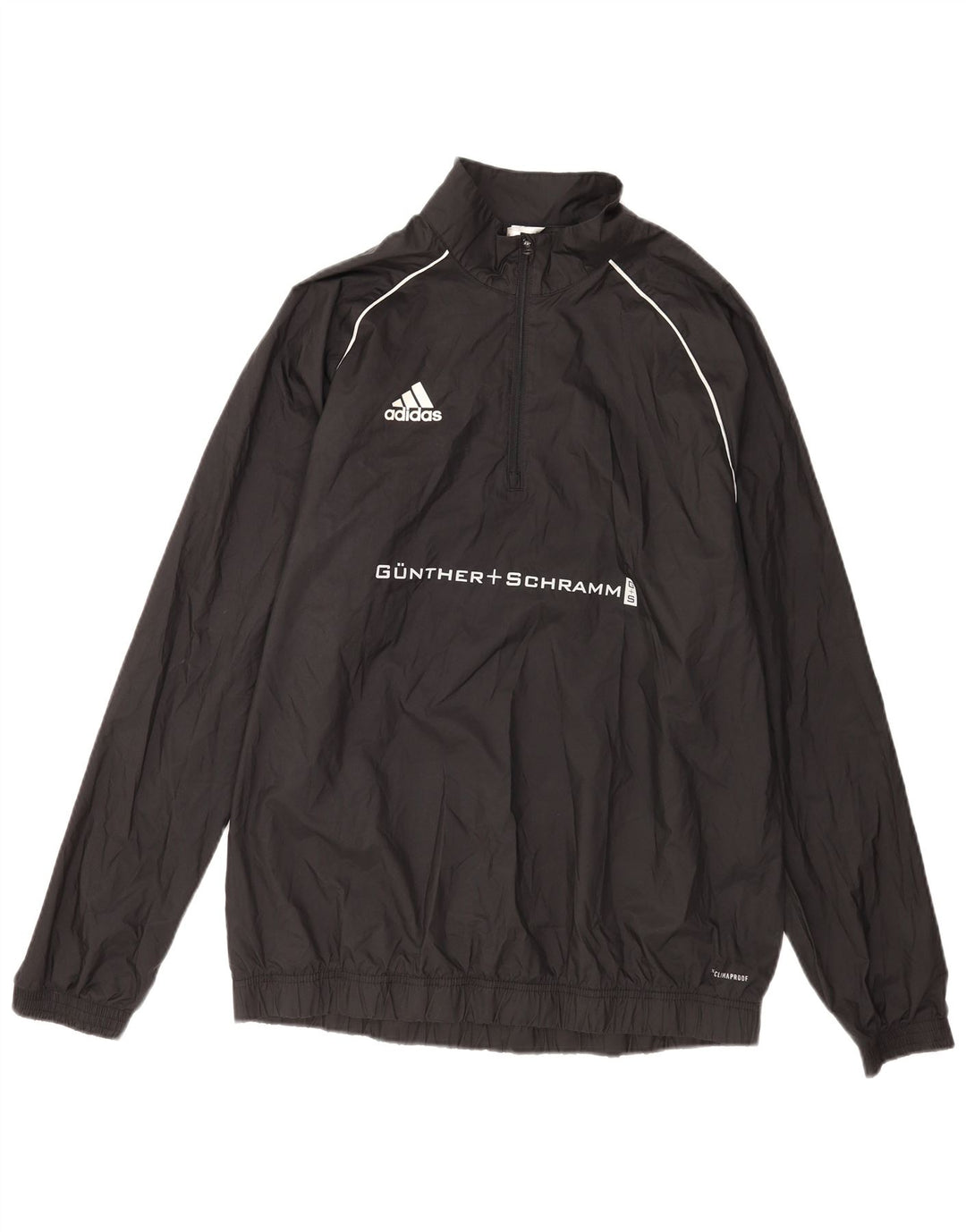 Adidas Clima Proof Graphic Zip Neck Jersey Chándal Top Grande Negro para Hombre