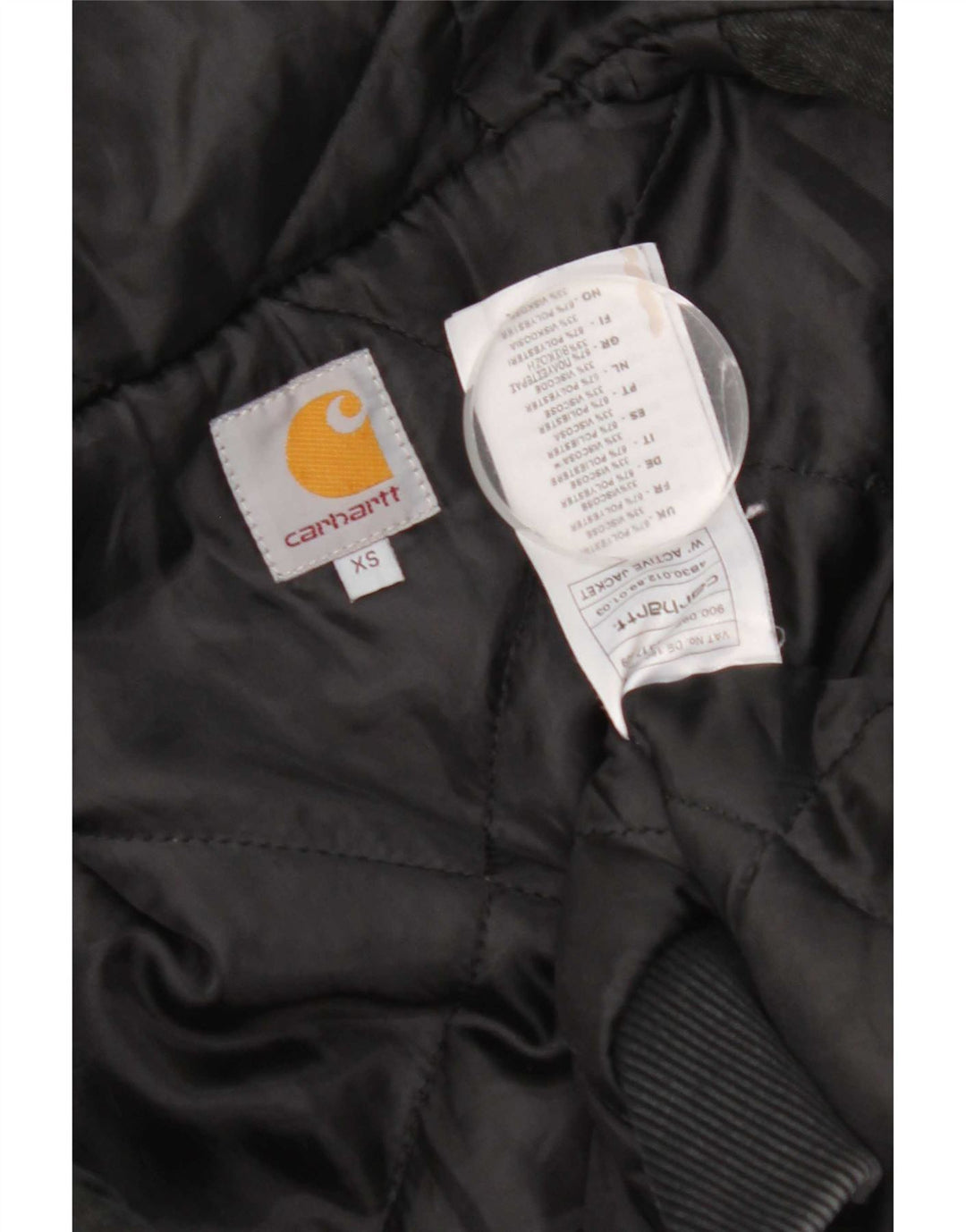 Carhartt Chaqueta bomber con capucha para mujer UK 6 XS Poliéster a cuadros negros