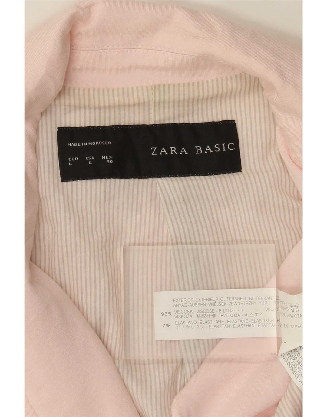 Zara Chaqueta Blazer De 1 Botón Para Mujer UK 44 Grande Viscosa Rosa