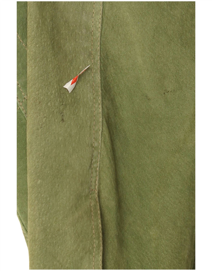 Engbers Chaqueta bomber de ante para hombre EU 50 Cuero verde grande