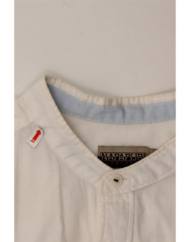 NAPAPIJRI Camisa Geographic Regular Fit para Hombre Algodón Blanco Mediano