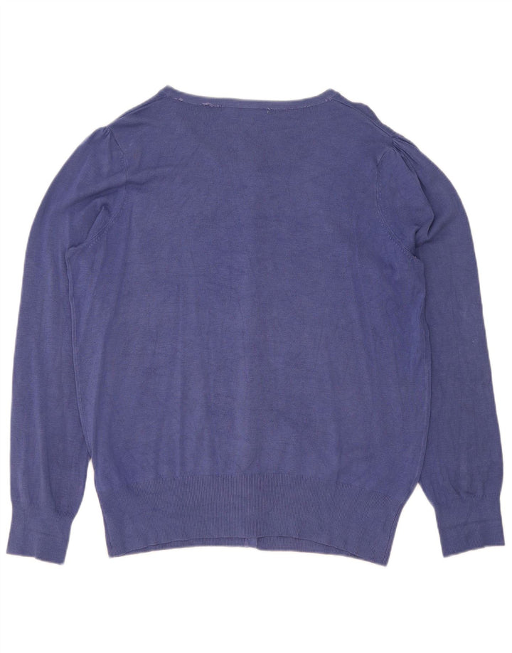 Marks & Spencer Suéter tipo cárdigan para mujer UK 46 Viscosa azul grande