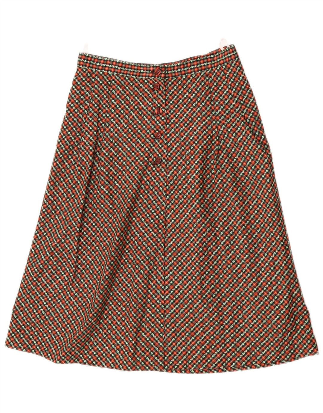 Vintage mujer A-Line falda W28 medio multicolor cheque