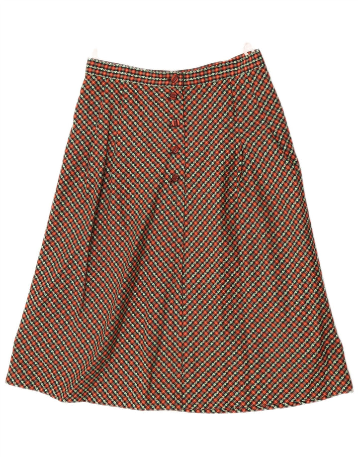 Vintage mujer A-Line falda W28 medio multicolor cheque