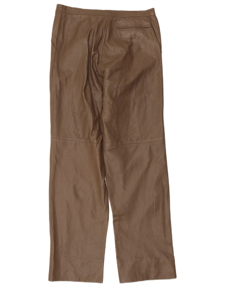 Pantalones de cuero vintage para mujer W32 L30 Marrón