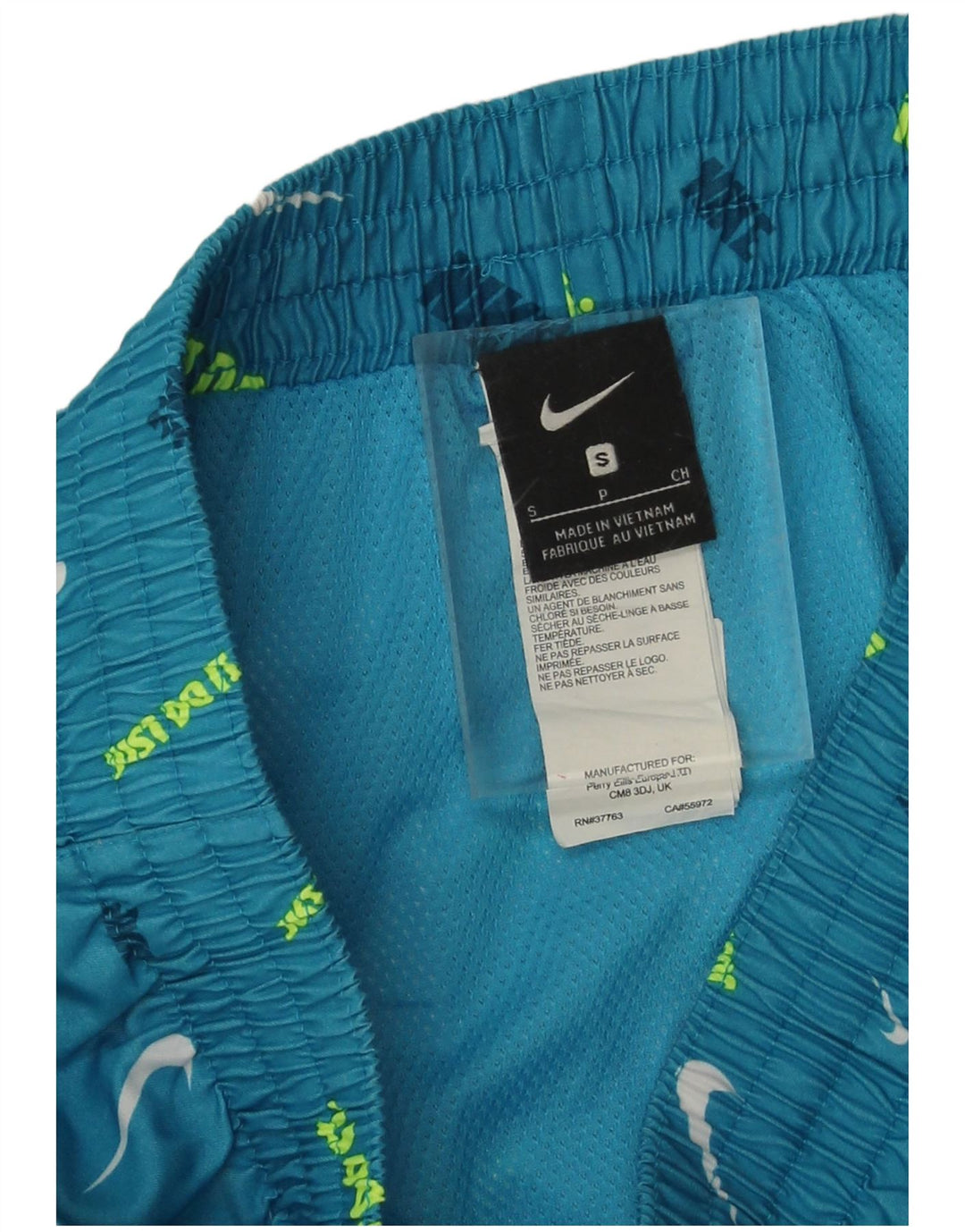 Nike Pantalones cortos deportivos con gráficos para hombre, poliéster azul pequeño