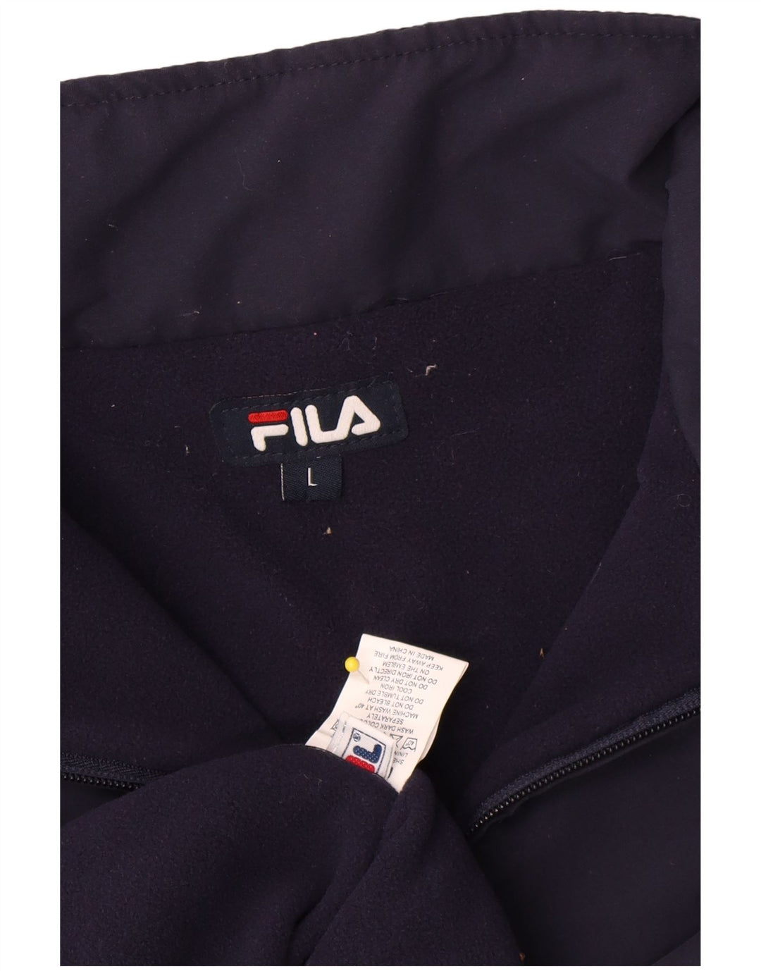Fila Hombre Zip Neck Sudadera Jumper Grande Azul Marino Poliéster
