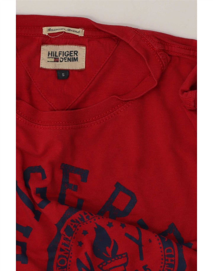 Tommy Hilfiger Camiseta gráfica para hombre Top Small Red Cotton