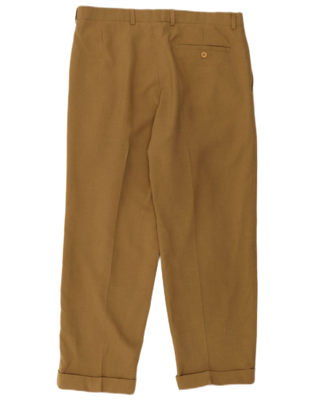 Marks & Spencer Pantalón de traje con pinzas para hombre W34 L29 Poliéster caqui