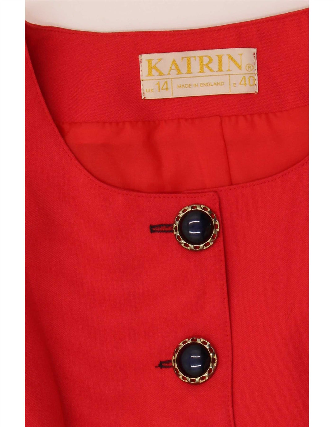 Katrin Chaqueta tipo blazer de 8 botones para mujer, talla 44, talla mediana, color rojo