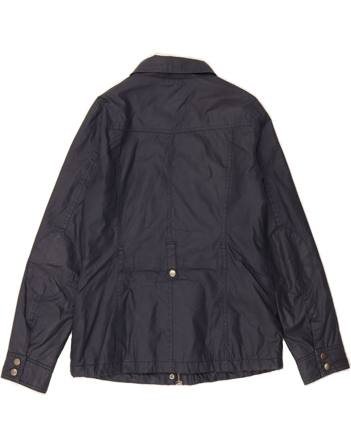 OASIS Womens Waxed Cotton Jacket UK 10 Small Navy Blue Cotton Vintage Oasis and Second-Hand Oasis from Messina Hembry 