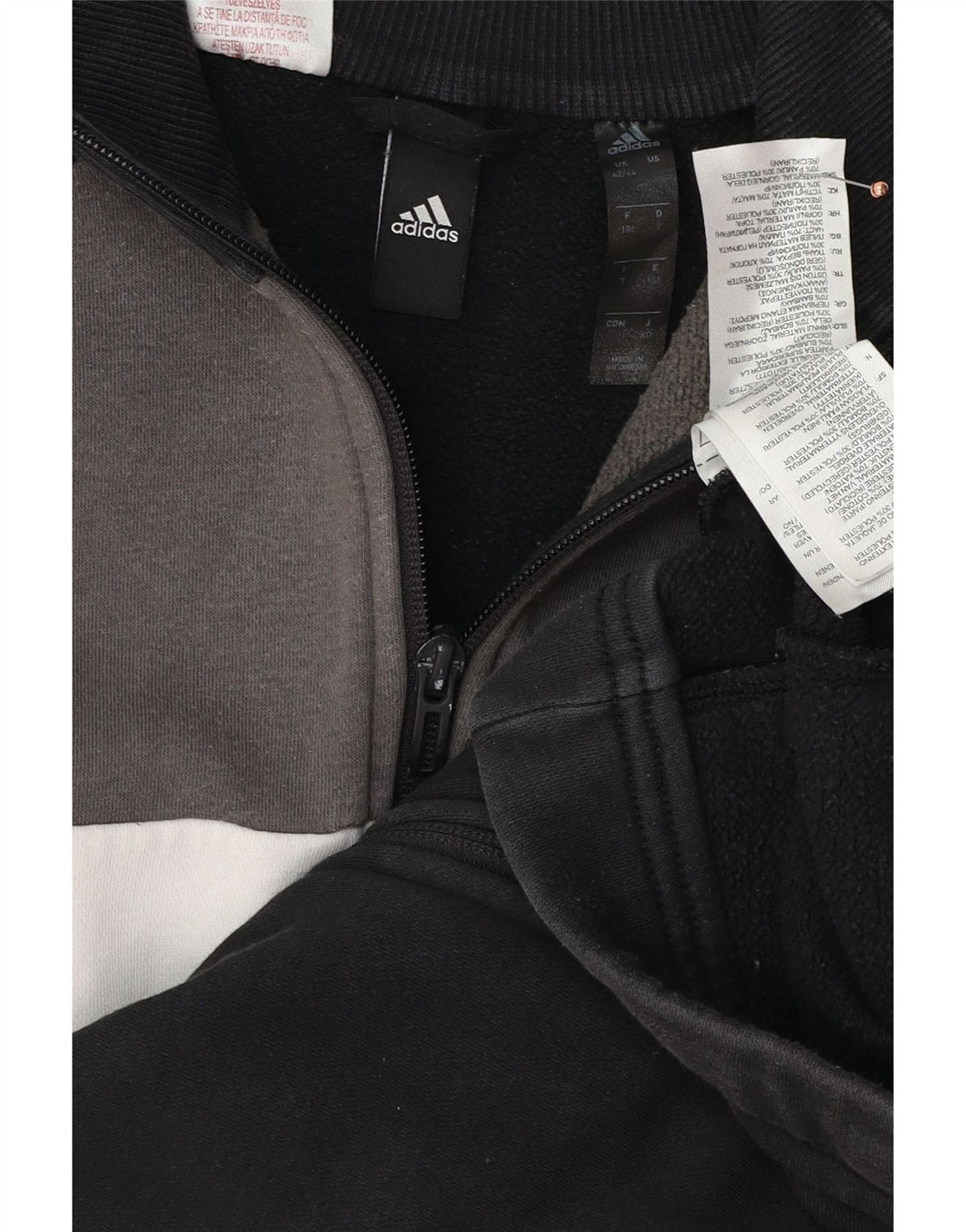 ADIDAS Chaqueta superior de chándal para hombre UK 42/44 Algodón color block mediano negro