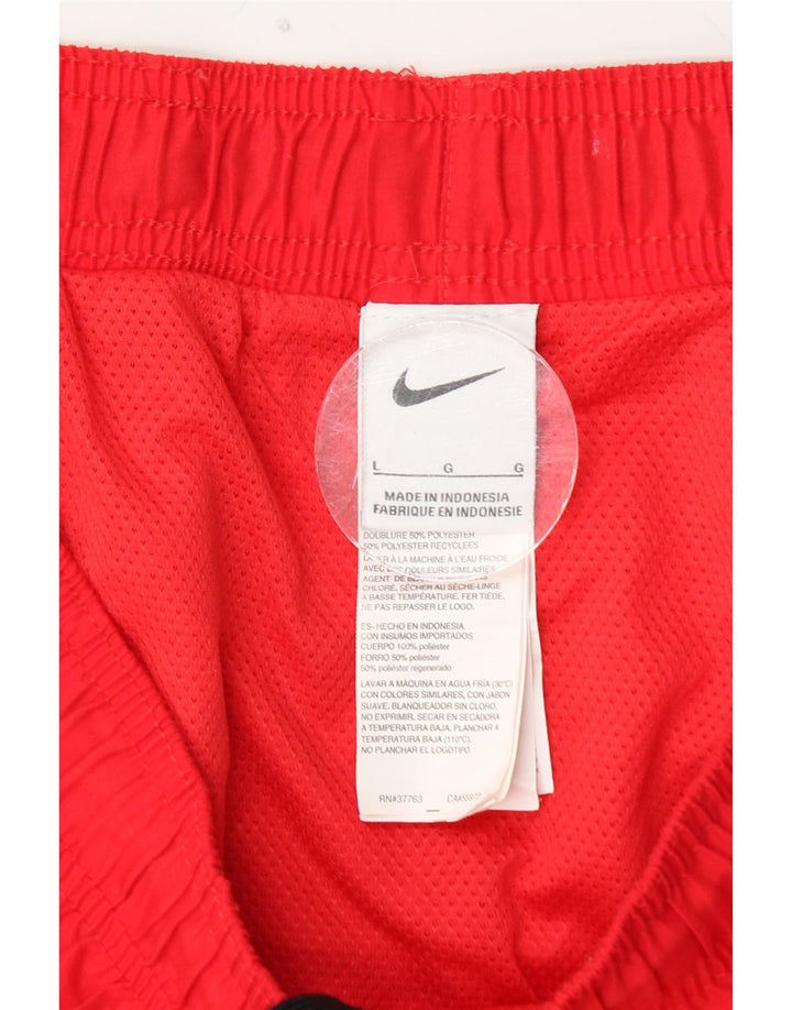 Pantalones cortos deportivos NIKE para hombre, poliéster rojo grande