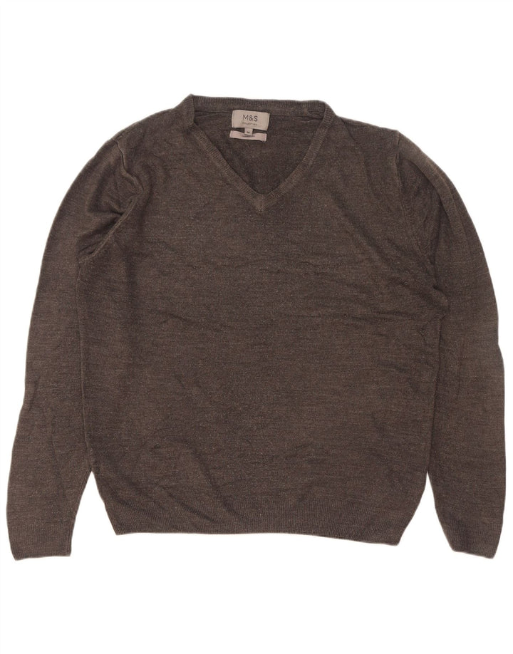 Marks & Spencer Jersey con Cuello en V para Hombre Acrílico Gris Medio