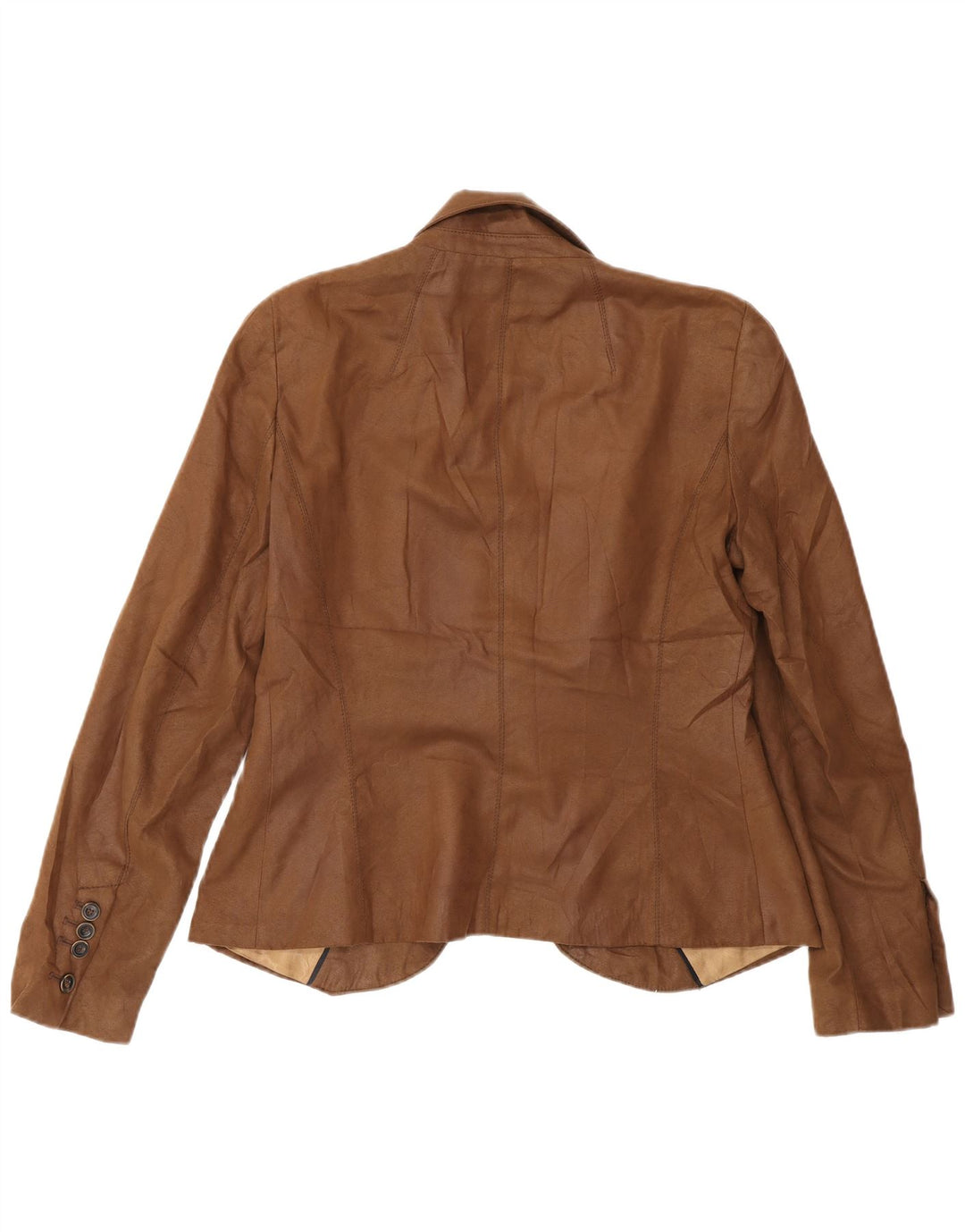 Zara Chaqueta Blazer De 1 Botón Para Mujer UK 44 Grande Poliéster Marrón