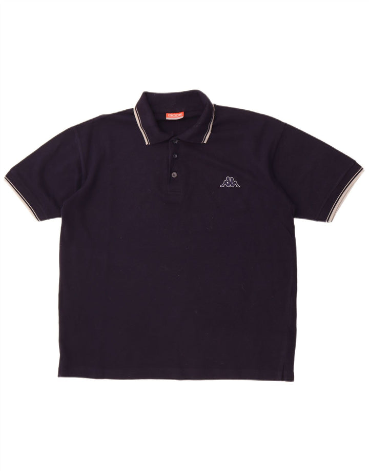 Polo Kappa Hombre Algodón Azul Marino Mediano
