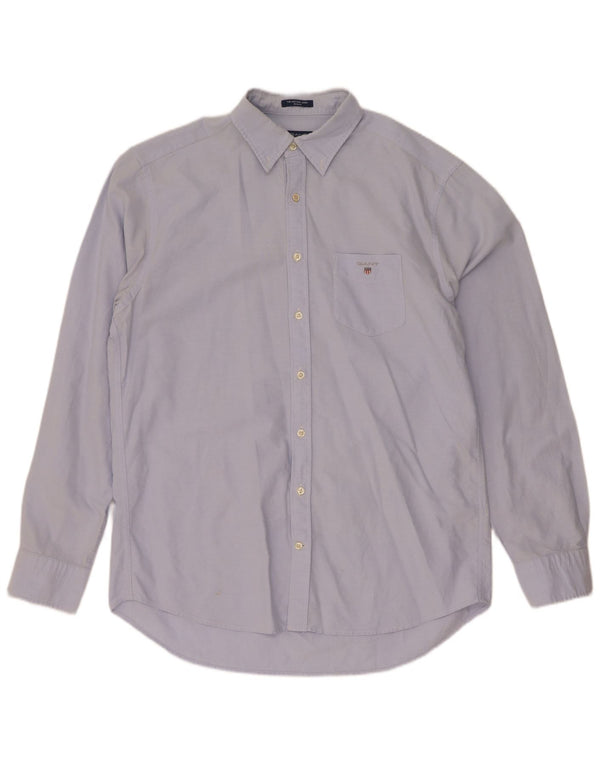 Gant Camisa Regular Fit para Hombre Talla 41/42 16 1/2 Grande Algodón Azul