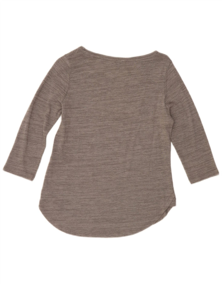 Marks & Spencer Top para mujer manga 3/4 UK 10 Viscosa moteada gris pequeña
