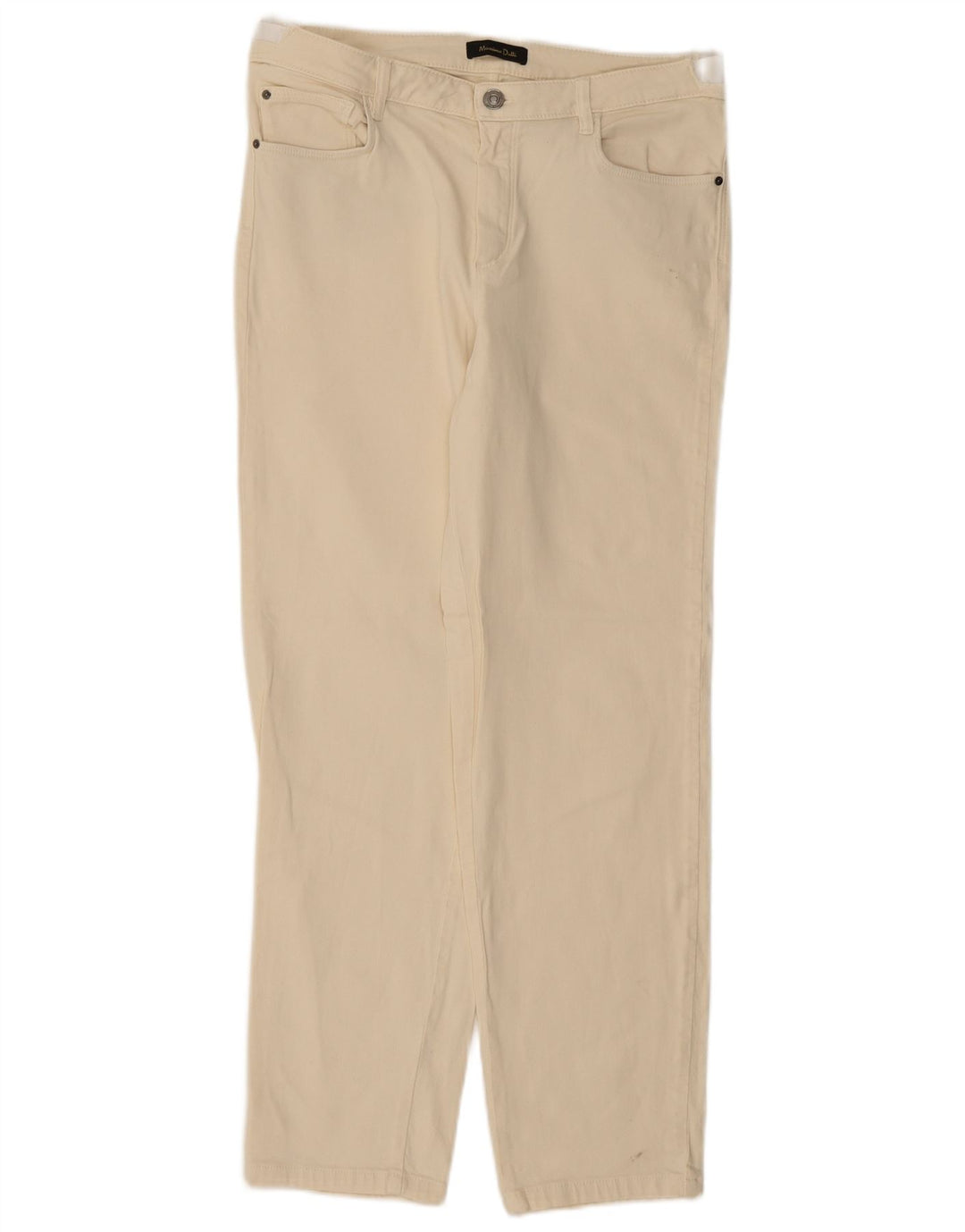 Massimo Dutti Vaqueros Rectos Mujer EU 42 Large W32 L28 Beige