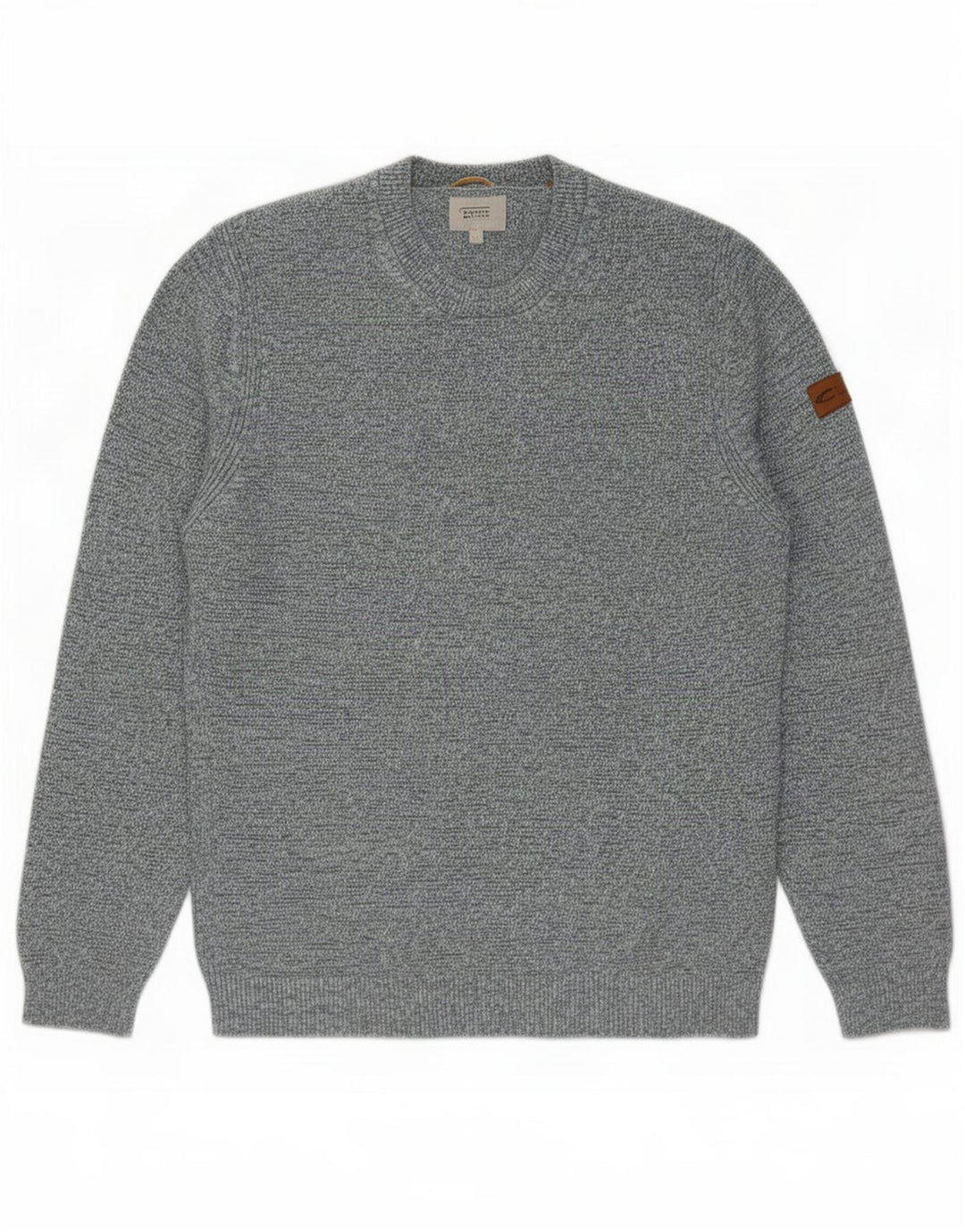 Camel Active - Jersey de cuello redondo para hombre, talla grande, algodón moteado azul