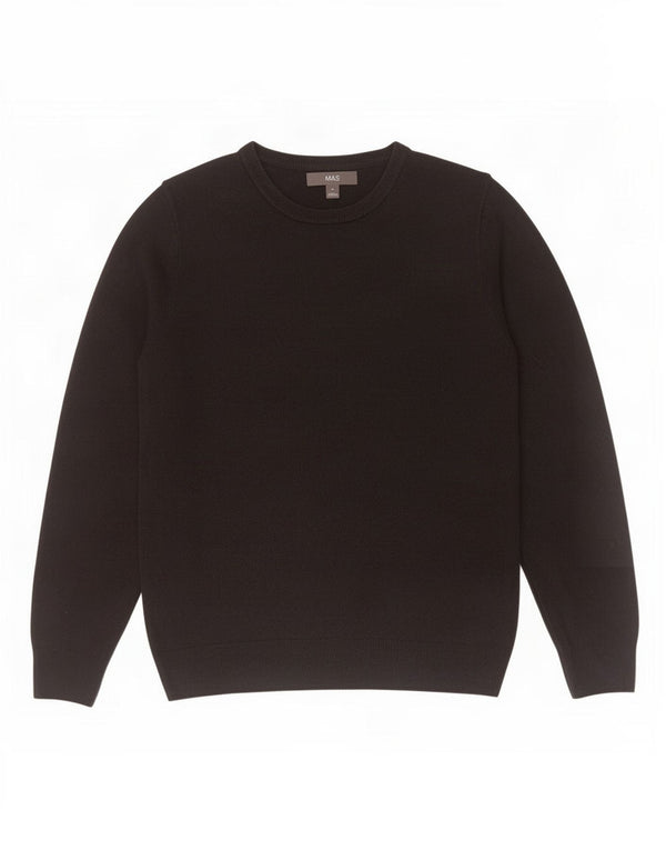 Marks & Spencer Mens Crew Neck Jumper Sweater Medium Black Acrylic