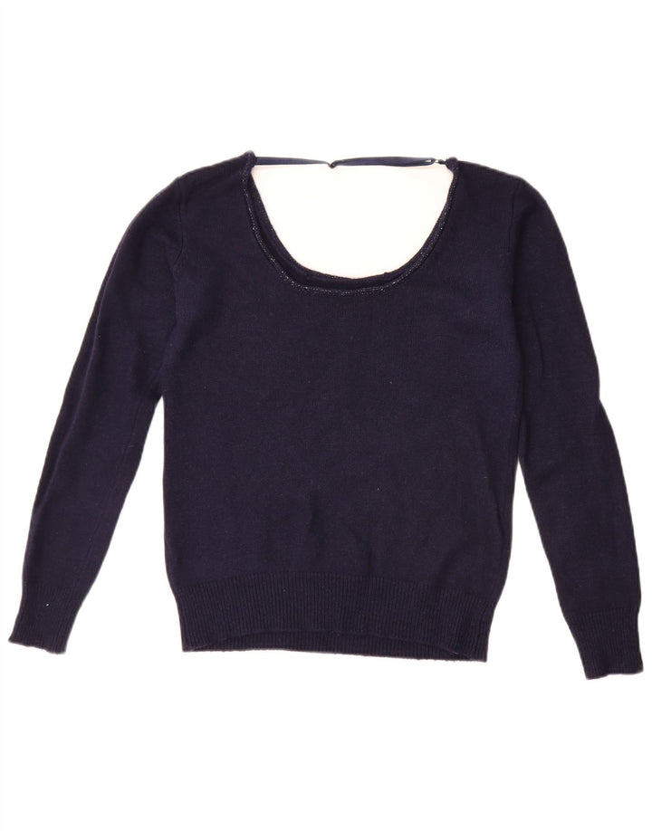 Guess Suéter tipo jersey con cuello barco para mujer UK 14 Medium Azul marino