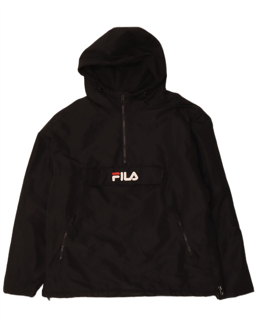 FILA Chaqueta anorak con capucha y gráfico para hombre UK 42 XL Poliéster negro