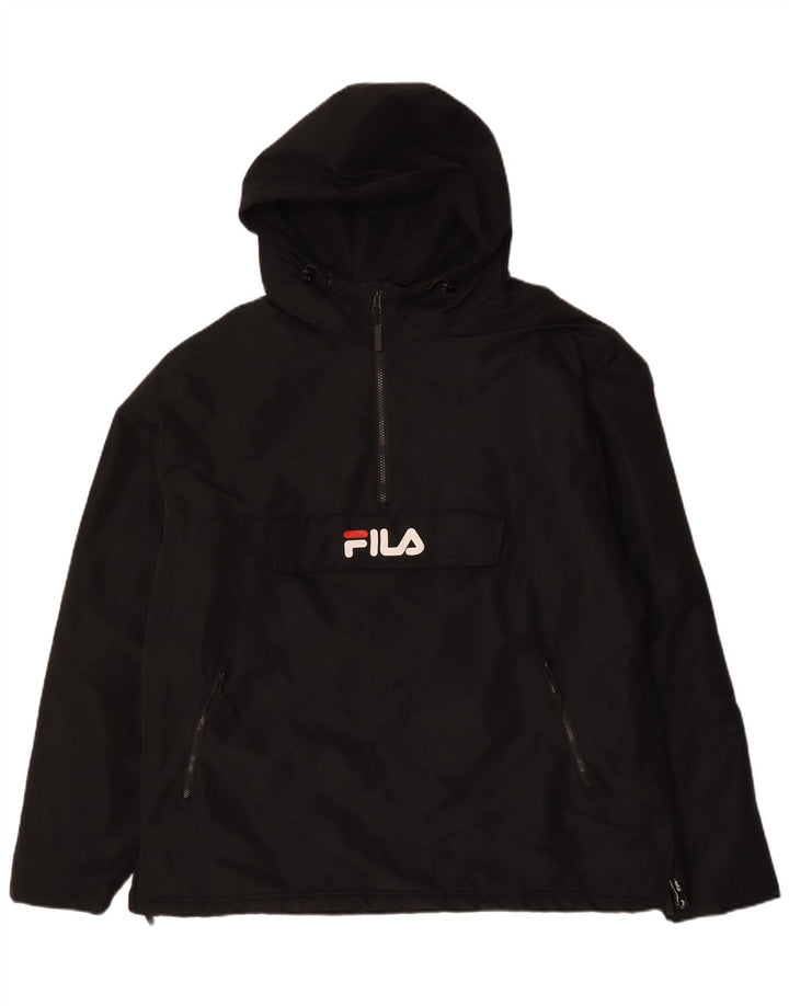 FILA Chaqueta anorak con capucha y gráfico para hombre UK 42 XL Poliéster negro