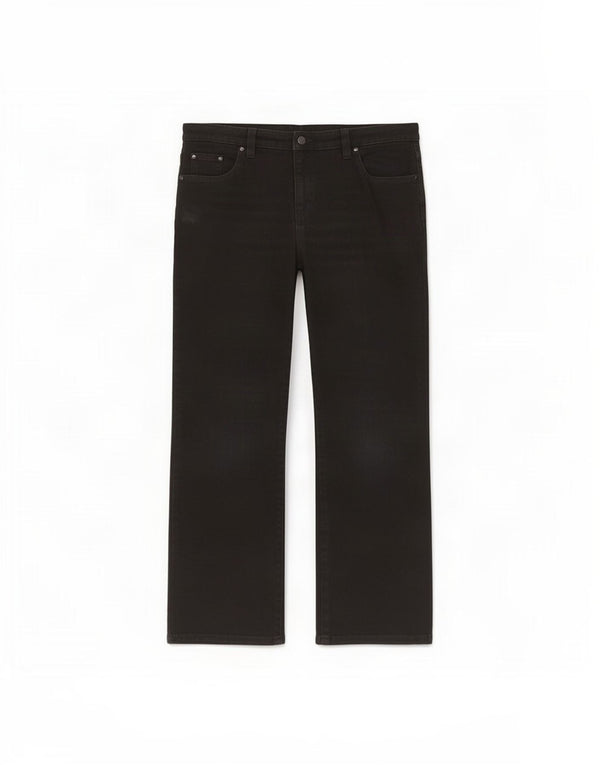 Marks & Spencer Jeans Rectos Cortos para Mujer Reino Unido 14 Grande W34 L27 Algodón Negro