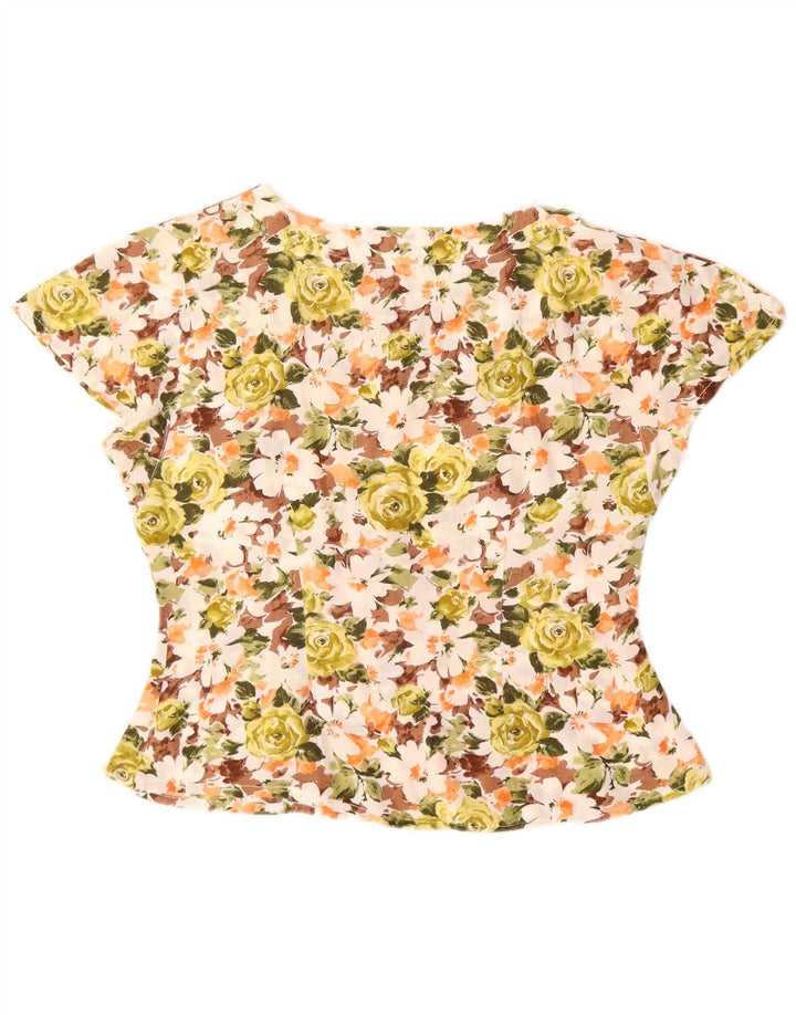 Vintage mujer 2 piezas falda set IT 44 Medio W26 Multicolor Floral