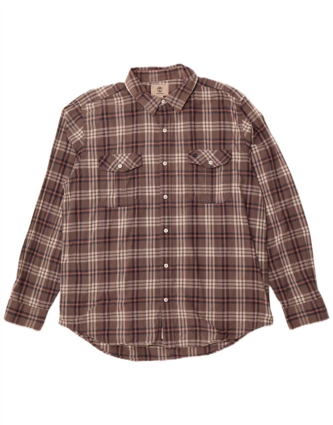 TIMBERLAND Camisa Regular Fit Hombre XL Gris Cuadros Algodón