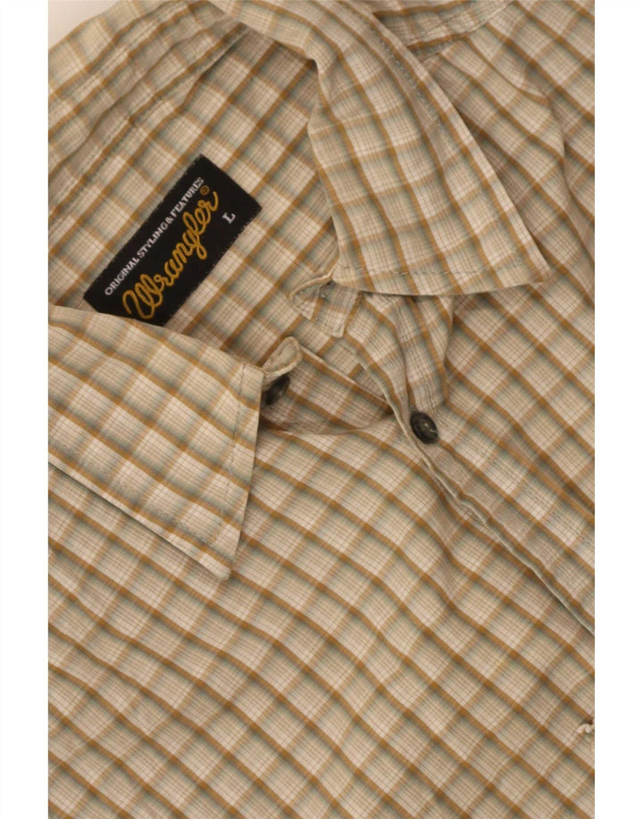 Camisa Wrangler para hombre con cuadros beige grandes