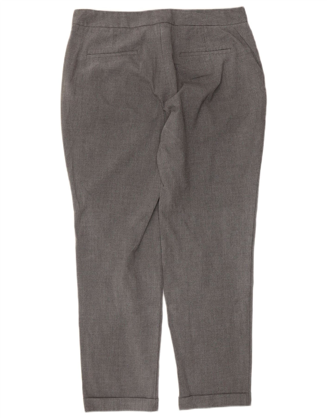 Zara Mujer Pantalón Chino Recto EU 40 Medium W30 L27 Gris Pata De Gallo