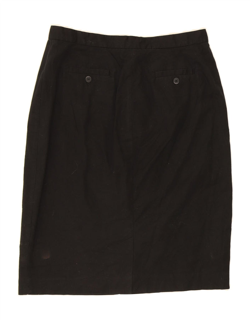 RALPH LAUREN Womens High Waist Pencil Skirt US 12 Large W30  Black Cotton Vintage Ralph Lauren and Second-Hand Ralph Lauren from Messina Hembry 