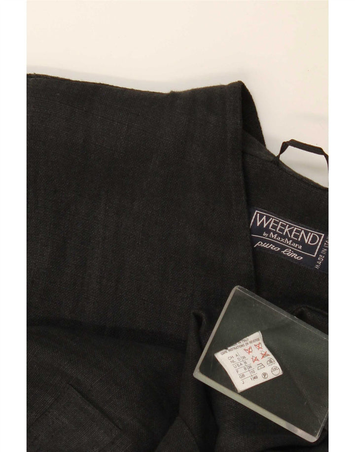 Max Mara Chaqueta tipo blazer de gran tamaño con 4 botones para mujer, talla 10, color negro