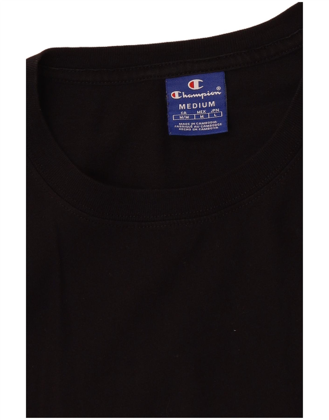 CHAMPION Camiseta corta con gráfico para mujer UK 40 Medium Black