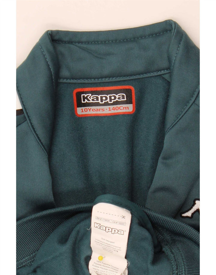 Kappa Boys Graphic Chándal Top Chaqueta 9-10 Años Verde Colorblock
