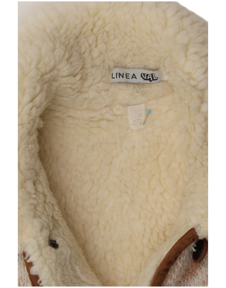 Vintage mujer estampado Sherpa chaqueta EU 40 medio multicolor Fair Isle